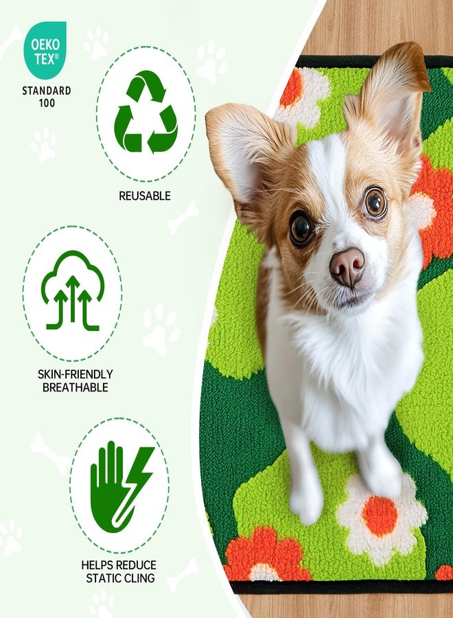 Qeils Reusable Puppy Pads for Small Dogs, Washable Pee Pads with Non-Slip , Absorbent Leakproof Mat for Crates, Playpens, Pet Beds & Whelping, Indoor Potty Training Grass Green, 23"x36", 2 Pack - Image 2
